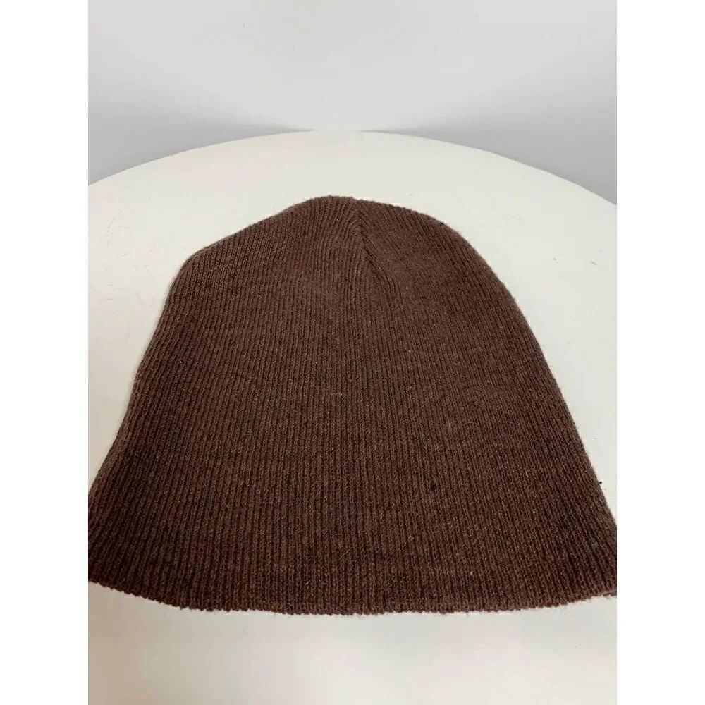 Brown Knit Beanie Hat
